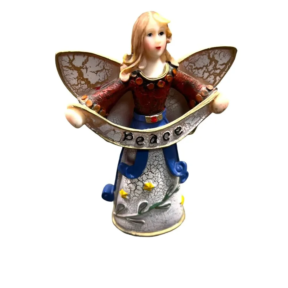 Peace Angel Statue Figurine Christmas Holiday Religious Rustic Farmhouse Style